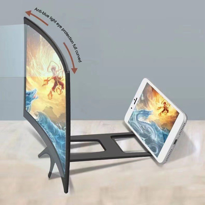Digital Magnifier Reading - 【12インチ大画面3D HDアンプ曲面スクリーン携帯電話スクリーン拡大鏡スマートフォンビデオアンプスタンドホルダー】