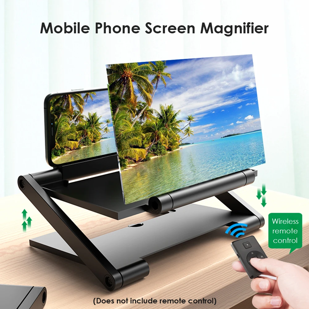 Digital Magnifier Reading - 3D HD携帯電話スクリーンアンプ、折りたたみ式携帯電話拡大鏡、HDプロジェクター、スクリーン拡大拡大鏡、電話ホルダー、14インチ