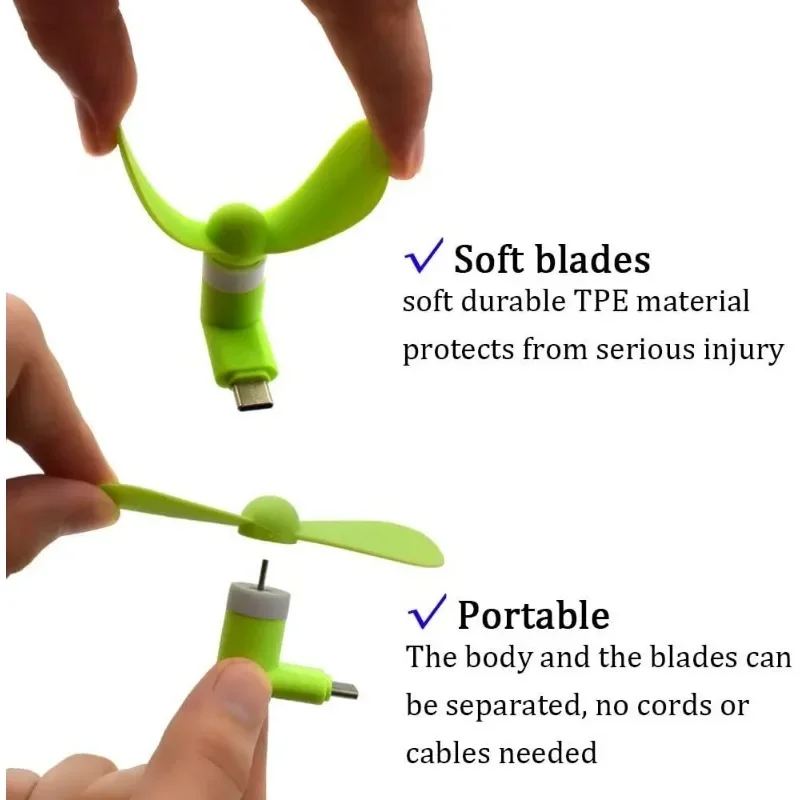 タイプ C ミニポータブルマイクロファン携帯電話ミニファン充 - Gadgets For Electronics のレビューと価格