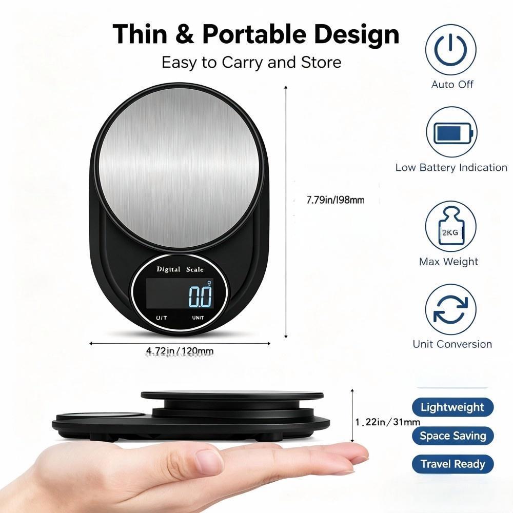 2KG 0.1g ミニポータブルデジタルキッチンスケール、丸 - Electronics & Gadgets Charging Gocable 8 In 1 Edc 100W Cable のレビューと価格